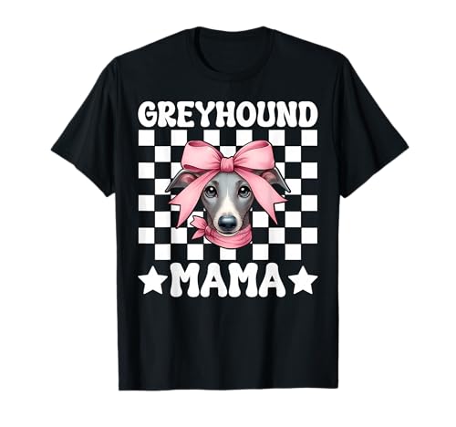Windhund Mama Mama Hund Muttertag Kokette Schleife T-Shirt von Womens Pink Coquette Bow Greyhound Dog Gifts