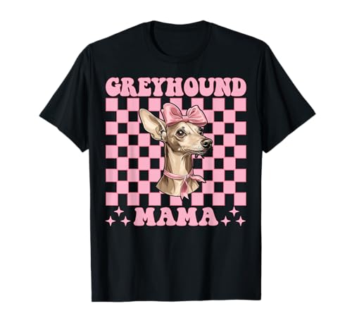 Windhund Mama Mama Hund Muttertag Kokette Schleife T-Shirt von Womens Pink Coquette Bow Greyhound Dog Gifts