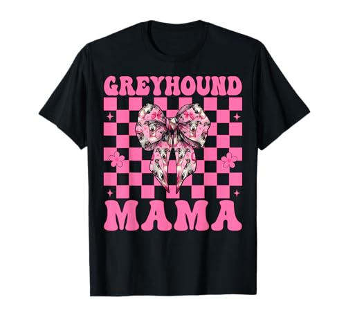 Windhund Mama Mama Hund Muttertag Kokette Schleife T-Shirt Windhund Mama Mama Hund Muttertag Kokette Schleife T-Shirt von Womens Pink Coquette Bow Greyhound Dog Gifts