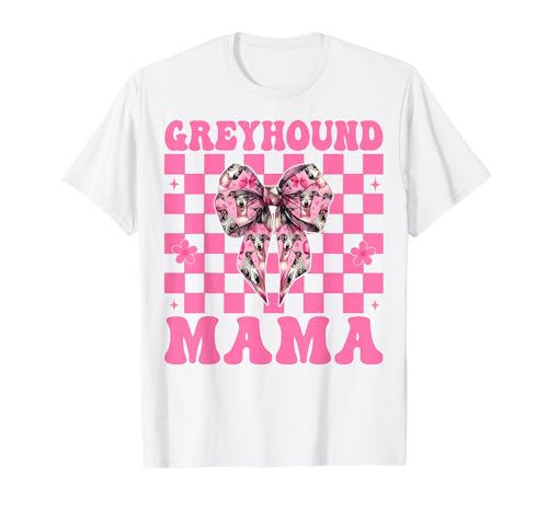 Windhund Mama Mama Hund Muttertag Kokette Schleife T-Shirt von Womens Pink Coquette Bow Greyhound Dog Gifts