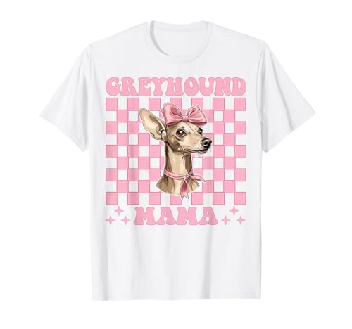 Windhund Mama Mama Hund Muttertag Kokette Schleife T-Shirt von Womens Pink Coquette Bow Greyhound Dog Gifts
