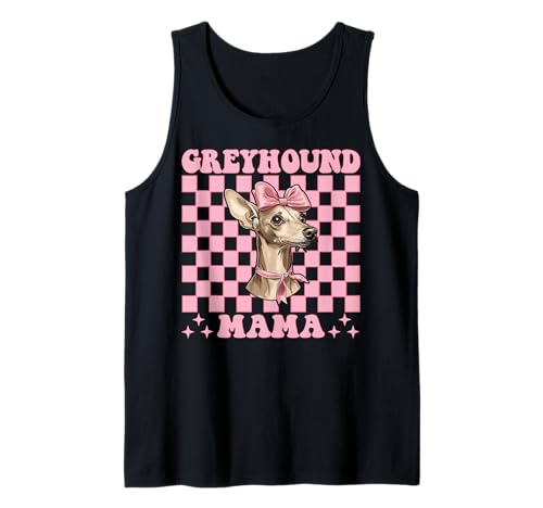 Windhund Mama Mama Hund Muttertag Kokette Schleife Tank Top von Womens Pink Coquette Bow Greyhound Dog Gifts