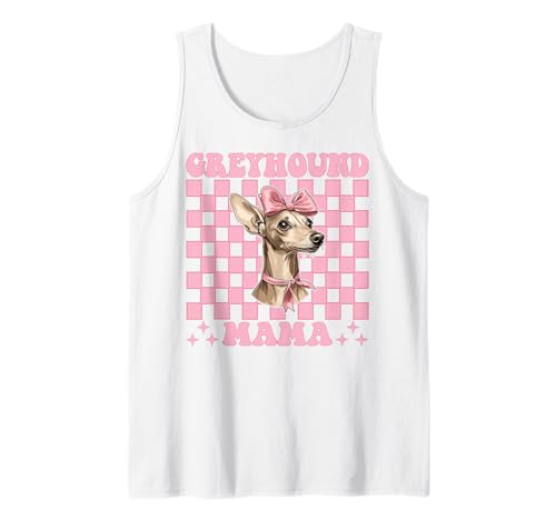 Windhund Mama Mama Hund Muttertag Kokette Schleife Tank Top von Womens Pink Coquette Bow Greyhound Dog Gifts