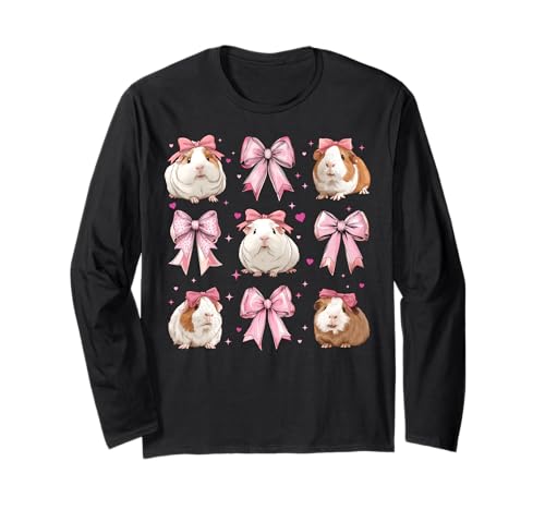 Meerschweinchen-Haustier-Mädchen Kokette Schleife Rosa Mama Langarmshirt Meerschweinchen-Haustier-Mädchen Kokette Schleife Rosa Mama Langarmshirt von Womens Pink Coquette Bow Guinea Pig Pet Gifts