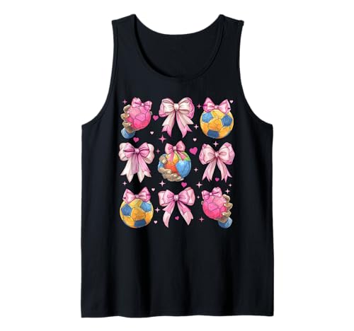 Handball Mädchen Kokette Schleife Rosa Mama Tank Top Handball Mädchen Kokette Schleife Rosa Mama Tank Top von Womens Pink Coquette Bow Handball Player Gifts