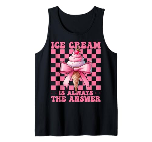 Eiscreme ist Immer die Antwort Cone Girl Mama Pink Coquette Tank Top von Womens Pink Coquette Bow Ice Cream Cone Gifts