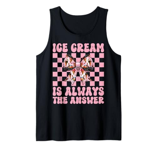 Eiscreme ist Immer die Antwort Cone Girl Mama Pink Coquette Tank Top von Womens Pink Coquette Bow Ice Cream Cone Gifts