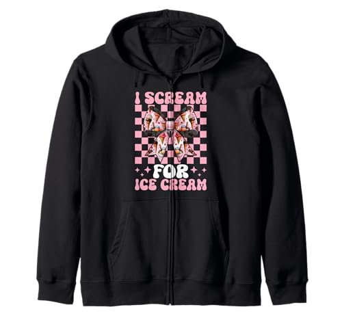 Rosafarbene Kokettenschleife mit Aufdruck „I Scream for Ice Cream Cone“ für Mädchen und Mama Kapuzenjacke von Womens Pink Coquette Bow Ice Cream Cone Gifts