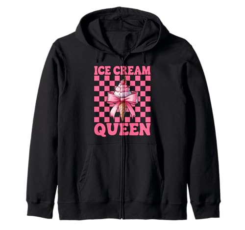 Rosafarbene Kokettenschleife von Ice Cream Queen Cone Girl Mama Kapuzenjacke von Womens Pink Coquette Bow Ice Cream Cone Gifts