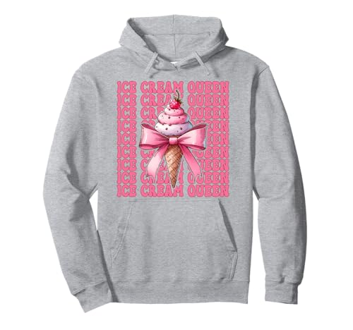 Rosafarbene Kokettenschleife von Ice Cream Queen Cone Girl Mama Pullover Hoodie von Womens Pink Coquette Bow Ice Cream Cone Gifts