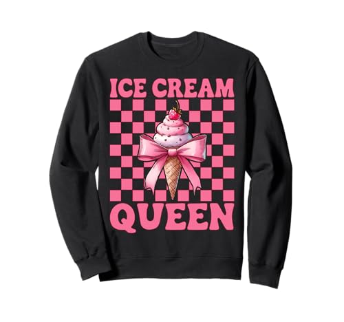 Rosafarbene Kokettenschleife von Ice Cream Queen Cone Girl Mama Sweatshirt von Womens Pink Coquette Bow Ice Cream Cone Gifts