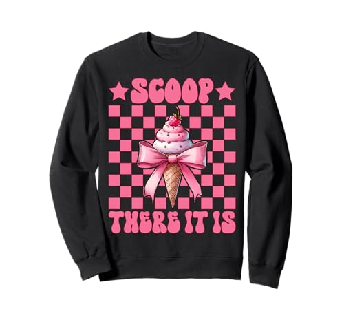 Scoop There It is Eiswaffel für Mädchen und Mama, rosa Kokettenschleife Sweatshirt von Womens Pink Coquette Bow Ice Cream Cone Gifts