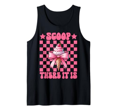 Scoop There It is Eiswaffel für Mädchen und Mama, rosa Kokettenschleife Tank Top von Womens Pink Coquette Bow Ice Cream Cone Gifts