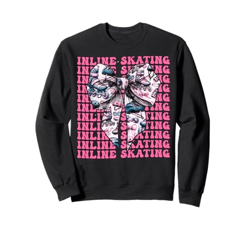 Inlineskating Rollerblades Girl Coquette Bow Sweatshirt von Womens Pink Coquette Bow Inline Skating Gifts