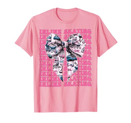 Inlineskating Rollerblades Girl Coquette Bow T-Shirt Inlineskating Rollerblades Girl Coquette Bow T-Shirt von Womens Pink Coquette Bow Inline Skating Gifts