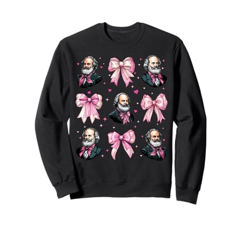 Karl Marx Kommunismus Kommunistisches Mädchen Kokette Schleife Rosa Sweatshirt Karl Marx Kommunismus Kommunistisches Mädchen Kokette Schleife Rosa Sweatshirt von Womens Pink Coquette Bow Karl Marx Communism Gifts