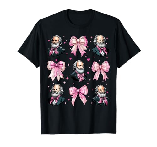 Karl Marx Kommunismus Kommunistisches Mädchen Kokette Schleife Rosa T-Shirt Karl Marx Kommunismus Kommunistisches Mädchen Kokette Schleife Rosa T-Shirt von Womens Pink Coquette Bow Karl Marx Communism Gifts