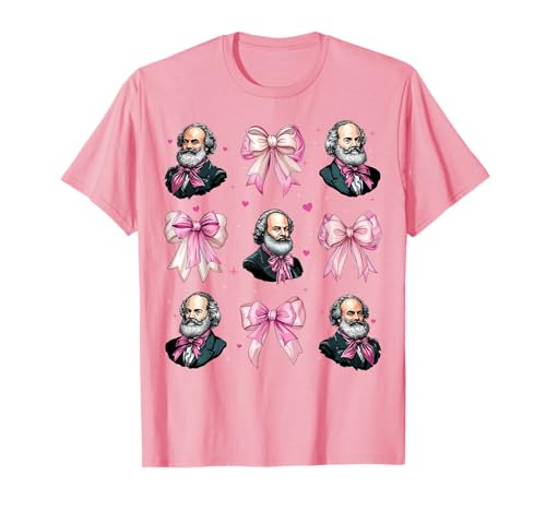 Karl Marx Kommunismus Kommunistisches Mädchen Kokette Schleife Rosa T-Shirt Karl Marx Kommunismus Kommunistisches Mädchen Kokette Schleife Rosa T-Shirt von Womens Pink Coquette Bow Karl Marx Communism Gifts