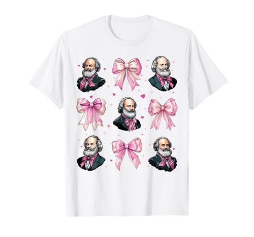 Karl Marx Kommunismus Kommunistisches Mädchen Kokette Schleife Rosa T-Shirt Karl Marx Kommunismus Kommunistisches Mädchen Kokette Schleife Rosa T-Shirt von Womens Pink Coquette Bow Karl Marx Communism Gifts