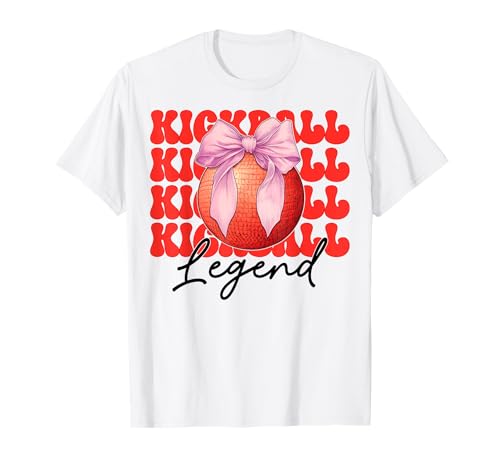 Kickball Legend Kickball Kokettenbogen für Mädchen T-Shirt Kickball Legend Kickball Kokettenbogen für Mädchen T-Shirt von Womens Pink Coquette Bow Kickball Player Gifts