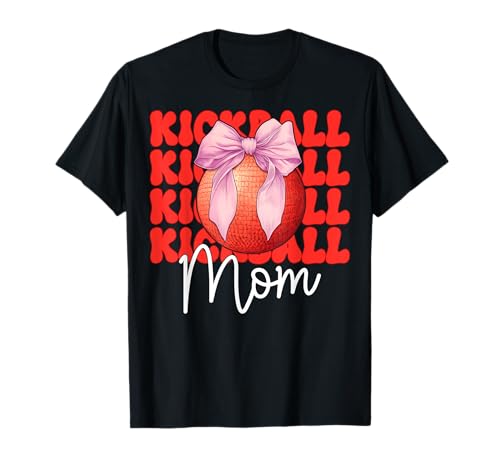 Kickball Mom Mama Muttertag Rosa Kokette Schleife T-Shirt von Womens Pink Coquette Bow Kickball Player Gifts
