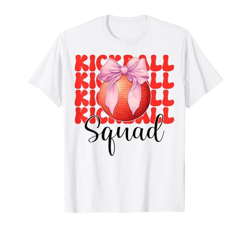 Kickball Squad Kickballteam Kickball Mädchen Coquette Bow T-Shirt Kickball Squad Kickballteam Kickball Mädchen Coquette Bow T-Shirt von Womens Pink Coquette Bow Kickball Player Gifts