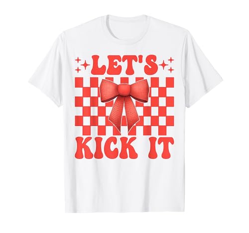 Let's Kick It Kickball Girl Kokettenbogen T-Shirt Let's Kick It Kickball Girl Kokettenbogen T-Shirt von Womens Pink Coquette Bow Kickball Player Gifts