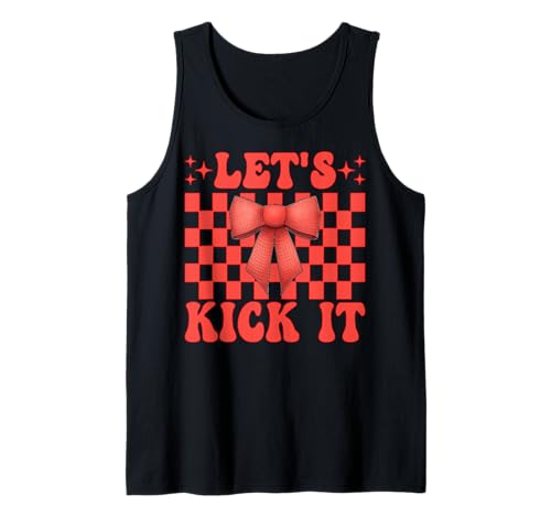 Let's Kick It Kickball Girl Kokettenbogen Tank Top von Womens Pink Coquette Bow Kickball Player Gifts