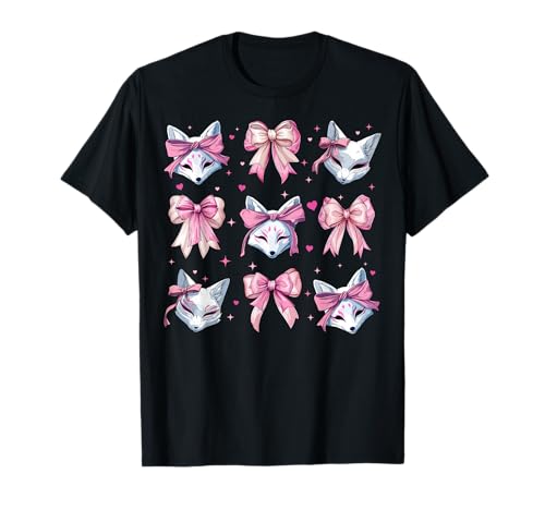 Kitsune Fuchsmaske Mädchen Kokette Schleife Rosa Mama T-Shirt Kitsune Fuchsmaske Mädchen Kokette Schleife Rosa Mama T-Shirt von Womens Pink Coquette Bow Kitsune Fox Gifts