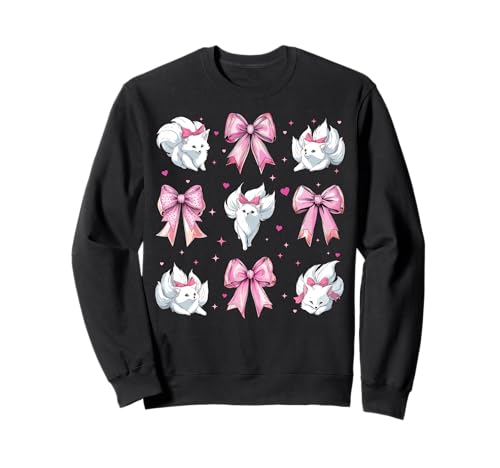 Kitsune Weiße Fuchsmädchen Kokette Schleife Niedlich Rosa Mama Sweatshirt Kitsune Weiße Fuchsmädchen Kokette Schleife Niedlich Rosa Mama Sweatshirt von Womens Pink Coquette Bow Kitsune Fox Gifts