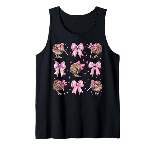Kiwi Bird Girl Kokette Schleife Rosa Tank Top von Womens Pink Coquette Bow Kiwi Bird Gifts