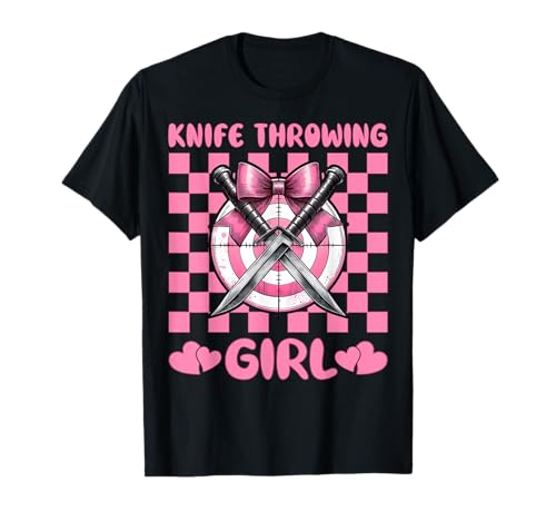 Messer werfen Mädchen Messerwerfer Kokette Bogen T-Shirt von Womens Pink Coquette Bow Knife Throwing Gifts