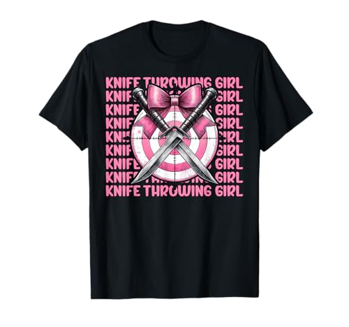 Messer werfen Mädchen Messerwerfer Kokette Bogen T-Shirt von Womens Pink Coquette Bow Knife Throwing Gifts