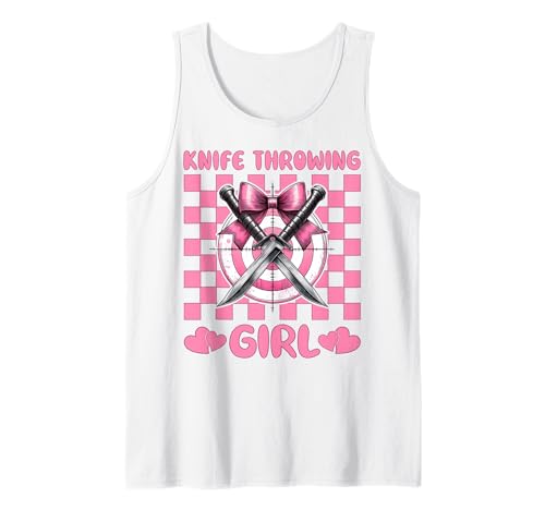 Messer werfen Mädchen Messerwerfer Kokette Bogen Tank Top von Womens Pink Coquette Bow Knife Throwing Gifts