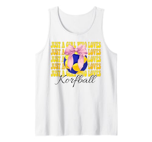 Just A Girl Who Loves Korfball Kokette Schleife Tank Top von Womens Pink Coquette Bow Korfball Player Gifts