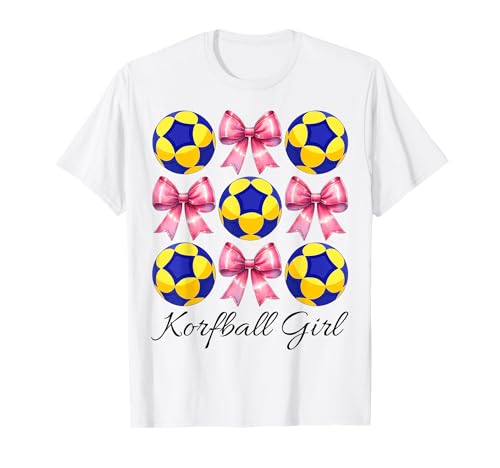 Korfball Mädchen Korfball Mama Muttertag Kokette Schleife T-Shirt von Womens Pink Coquette Bow Korfball Player Gifts