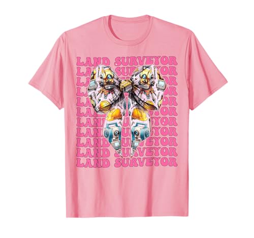 Landvermesser Landvermessung Kartograph Mädchen Coquette Bow T-Shirt Landvermesser Landvermessung Kartograph Mädchen Coquette Bow T-Shirt von Womens Pink Coquette Bow Land Surveyor Gifts