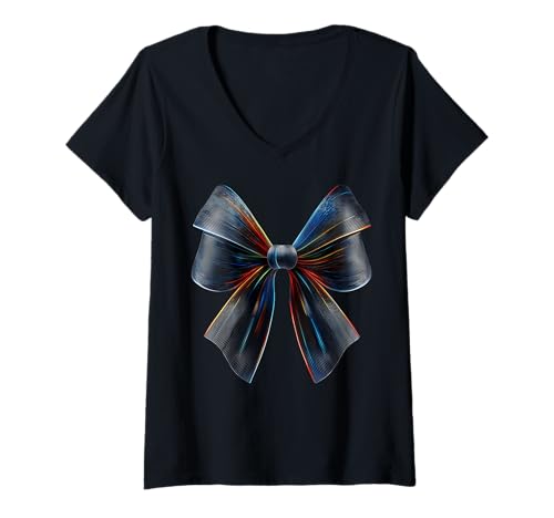 Damen Lasertag-Spiel für Mädchen Coquette Bow T-Shirt mit V-Ausschnitt Damen Lasertag-Spiel für Mädchen Coquette Bow T-Shirt mit V-Ausschnitt von Womens Pink Coquette Bow Laser Tag Game Gifts