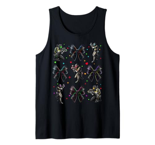Lasertag-Spiel für Mädchen Coquette Bow Tank Top Lasertag-Spiel für Mädchen Coquette Bow Tank Top von Womens Pink Coquette Bow Laser Tag Game Gifts