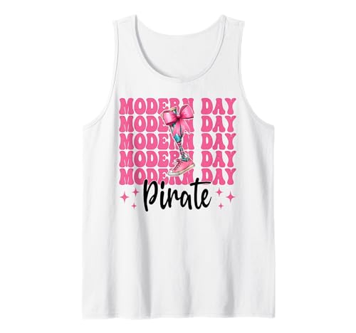 Beinamputierte Amputation Prothese Bein Mädchen Modern Day Pirat Tank Top von Womens Pink Coquette Bow Leg Amputee Patient Gifts