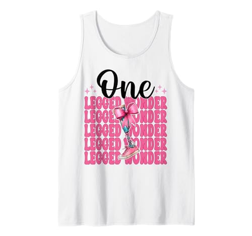 Einbeinige Wonder Leg Amputierte Amputation Prothese Bein Mädchen Tank Top von Womens Pink Coquette Bow Leg Amputee Patient Gifts