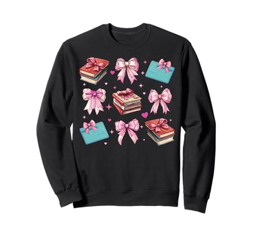 Bibliothekarin Bibliothek Bücher Mädchen Coquette Bow Pink Mom Sweatshirt von Womens Pink Coquette Bow Librarian Library Gifts