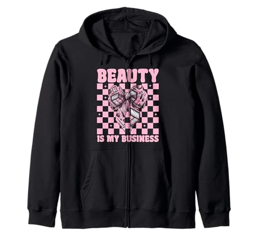 Make-up Artist MUA Girl Mom Coquette Beauty is My Business Kapuzenjacke Make-up Artist MUA Girl Mom Coquette Beauty is My Business Kapuzenjacke von Womens Pink Coquette Bow MUA Beautician Gifts