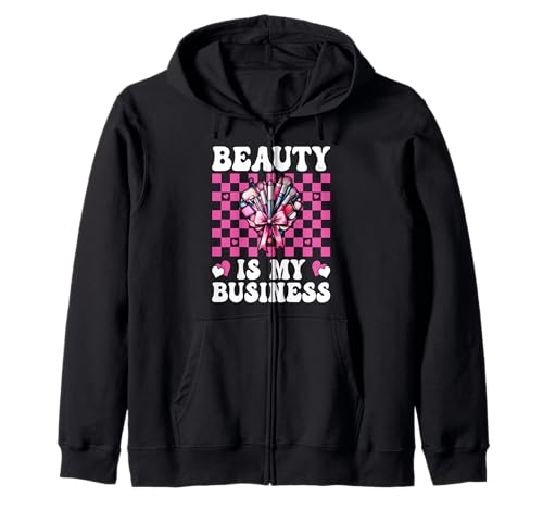 Make-up Artist MUA Girl Mom Coquette Beauty is My Business Kapuzenjacke Make-up Artist MUA Girl Mom Coquette Beauty is My Business Kapuzenjacke von Womens Pink Coquette Bow MUA Beautician Gifts