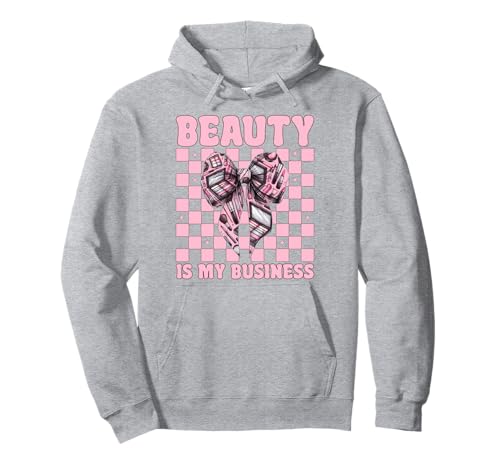 Make-up Artist MUA Girl Mom Coquette Beauty is My Business Pullover Hoodie von Womens Pink Coquette Bow MUA Beautician Gifts