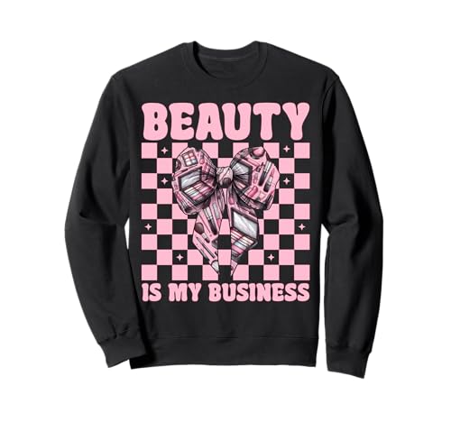 Make-up Artist MUA Girl Mom Coquette Beauty is My Business Sweatshirt von Womens Pink Coquette Bow MUA Beautician Gifts