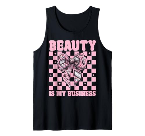 Make-up Artist MUA Girl Mom Coquette Beauty is My Business Tank Top von Womens Pink Coquette Bow MUA Beautician Gifts