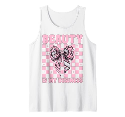 Make-up Artist MUA Girl Mom Coquette Beauty is My Business Tank Top Make-up Artist MUA Girl Mom Coquette Beauty is My Business Tank Top von Womens Pink Coquette Bow MUA Beautician Gifts