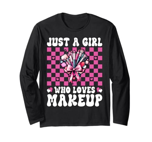Nur EIN Mädchen, das Visagistin MUA Coquette Bow liebt Langarmshirt von Womens Pink Coquette Bow MUA Beautician Gifts