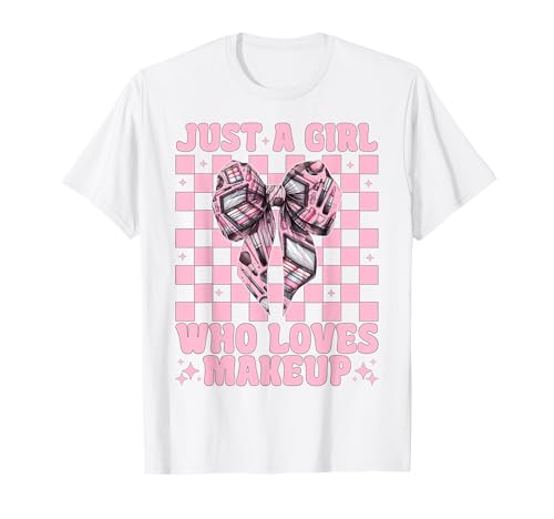 Nur EIN Mädchen, das Visagistin MUA Coquette Bow liebt T-Shirt Nur EIN Mädchen, das Visagistin MUA Coquette Bow liebt T-Shirt von Womens Pink Coquette Bow MUA Beautician Gifts